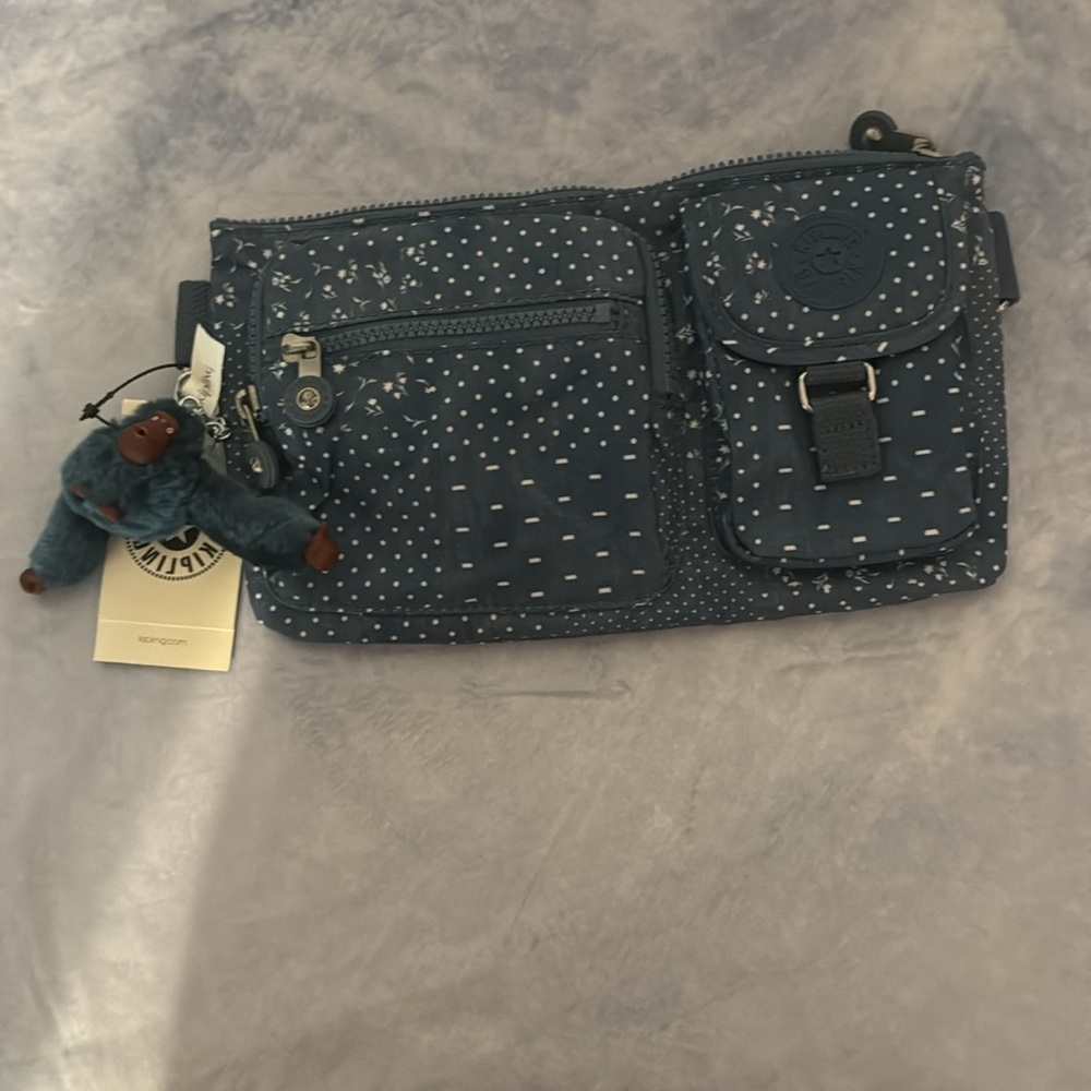 Kipling Women's Presto Up Waist Pack, aizome madras navy presto new with tag